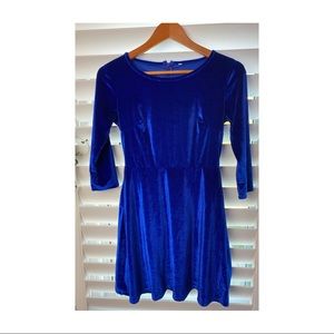 Crushed velvet skater dress